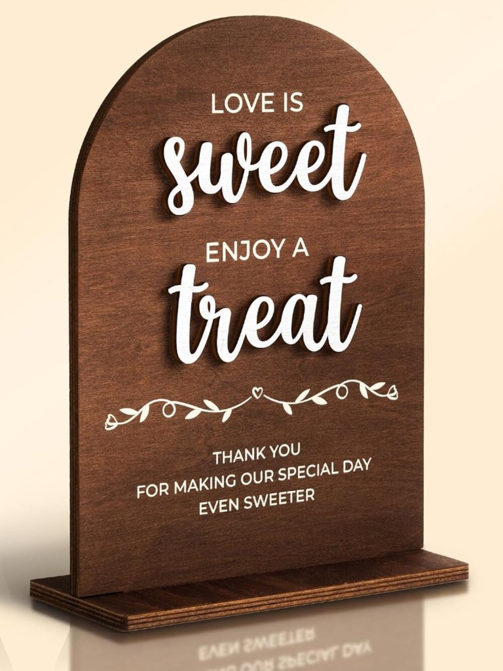 Love Is Sweet Take a Treat Wood Sign with Stand, Dessert Table